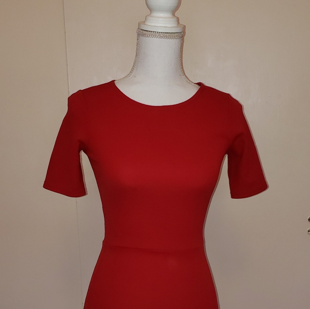 Prettylittlething Red Bodycon Dress with Slit